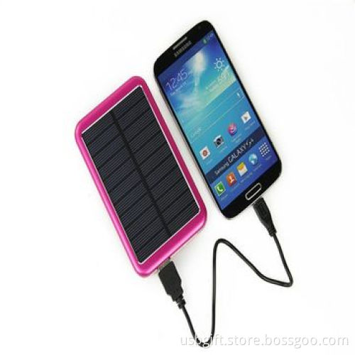 Power bank, portable external solar power bank with super thin case and USB charger